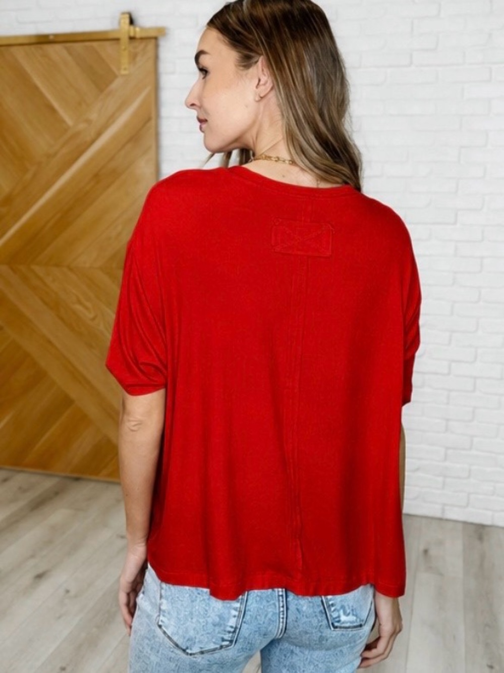 Ruby Red Ribbed Top - Picture 6 of 8